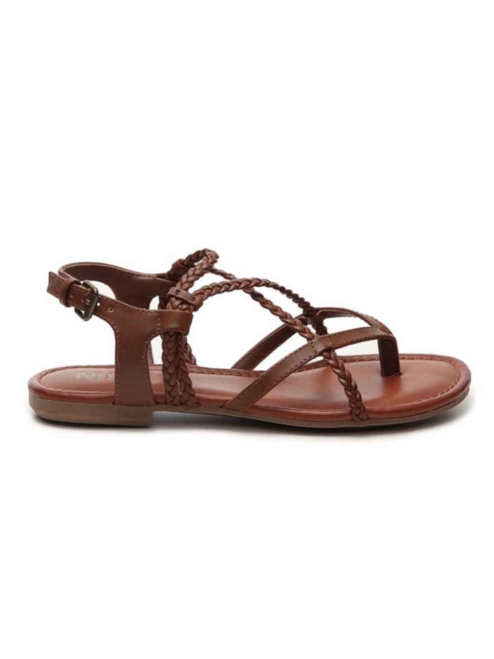 Mia Dannie Gladiator Sandals Brown Braided Size 9 Flat Bohemian‎ Boho Strappy